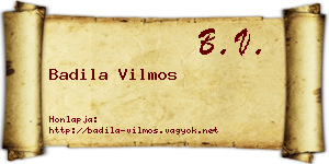 Badila Vilmos névjegykártya